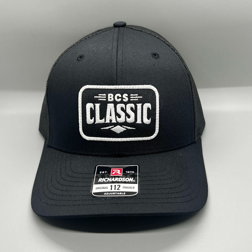 Richardson Mesh Snapback Embroidered Patch Baseball Cap Hat Black BCS Classic